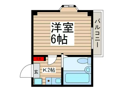 MKビル(1K/3階)の間取り写真