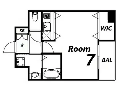 TOYOTOMISTAY PREMIUM 神戸湊川公園(ワンルーム/6階)の間取り写真