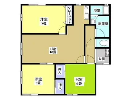 TECHNO TOWN プレミール(3LDK/1階)の間取り写真