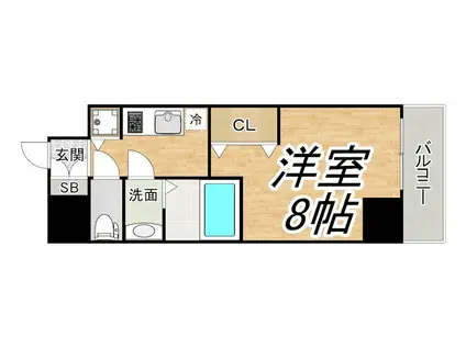 ONE ROOF FLAT TENJINBASHI旧シャルマンフジ(1K/6階)の間取り写真