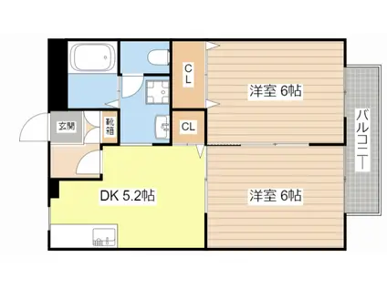 アヴァンス(2DK/2階)の間取り写真