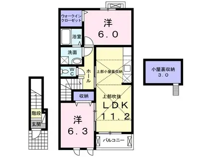 メゾン シャルマン(2LDK/2階)の間取り写真