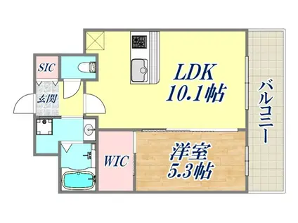 ファーストフィオーレ東灘(1LDK/7階)の間取り写真