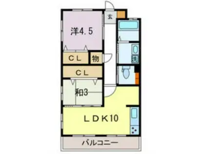 柏木マンション(2LDK/1階)の間取り写真