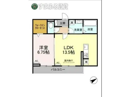 LA FELICE(1LDK/2階)の間取り写真