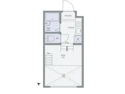 カメゾン(1K/1階)の間取り写真