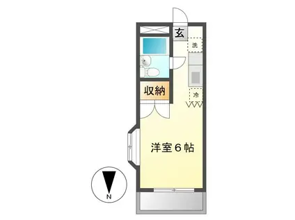 ドエル国立(ワンルーム/1階)の間取り写真