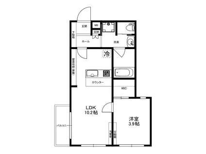 GRAN KOBELIA津門大箇町(1LDK/3階)の間取り写真