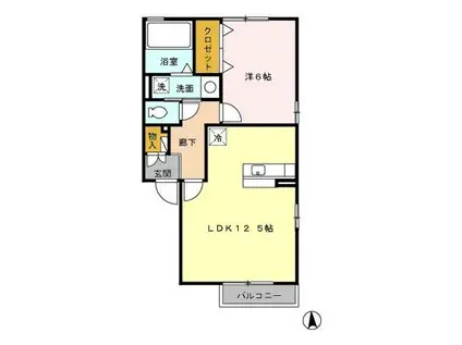 スパスィーバ07A(1LDK/2階)の間取り写真