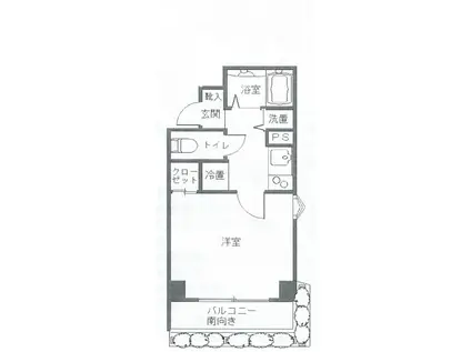 メゾン・ド・ハタ(1K/1階)の間取り写真