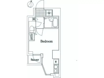 ミリオンプラザ目黒駅前(ワンルーム/7階)の間取り写真
