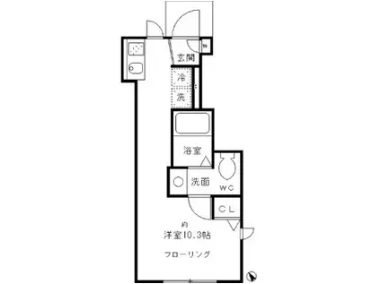 アドウビ学芸大学(ワンルーム/1階)の間取り写真
