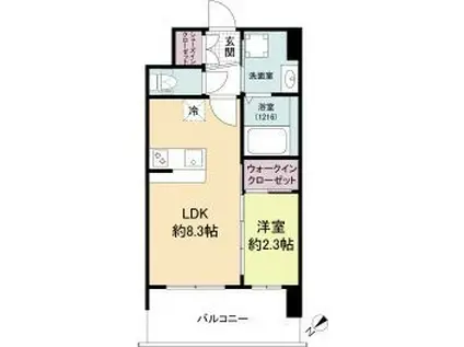 セレニテ江坂エクラ(1LDK/3階)の間取り写真