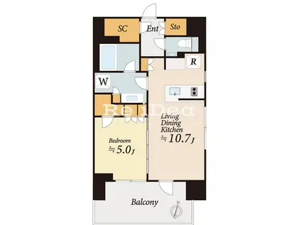 ザ・パークハビオ代々木(1LDK/3階)の間取り写真