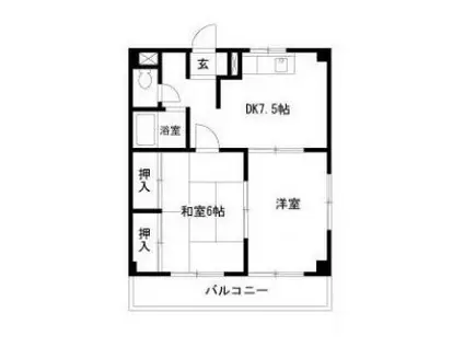 エステートピア大和田(2DK/3階)の間取り写真