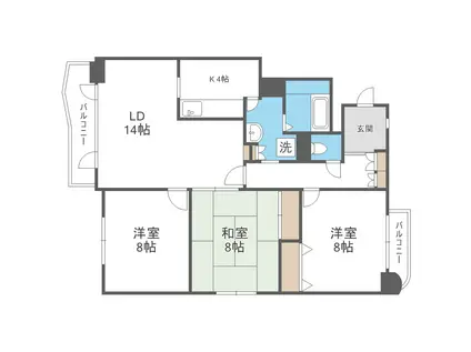LOUVRE21(3LDK/3階)の間取り写真