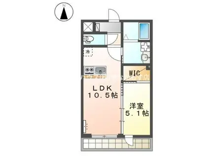 シェトワはつしば(1LDK/2階)の間取り写真
