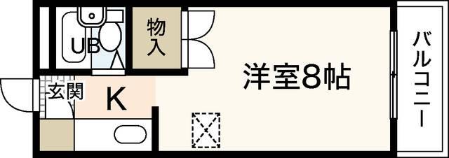 パインハウスII(ワンルーム/2階)の間取り写真