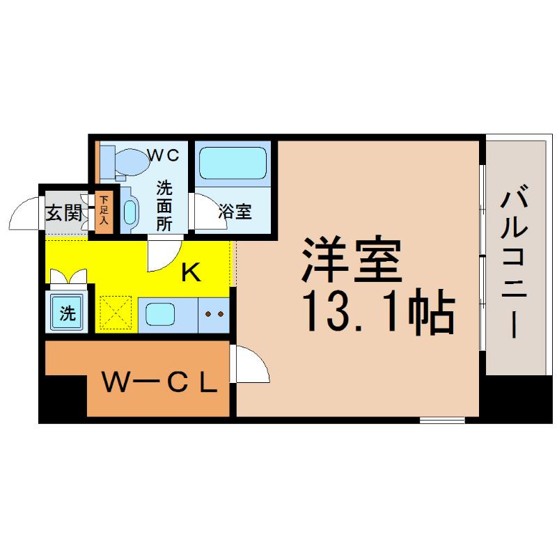 エルブ浄心(1K/2階)の間取り写真