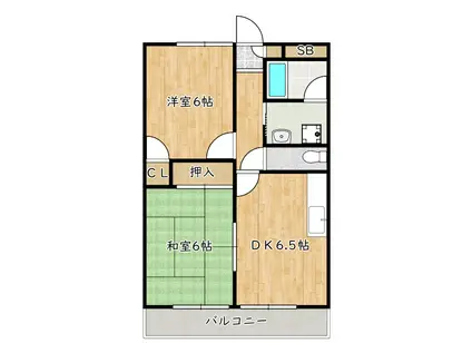 モアクレスト津村(2DK/2階)の間取り写真