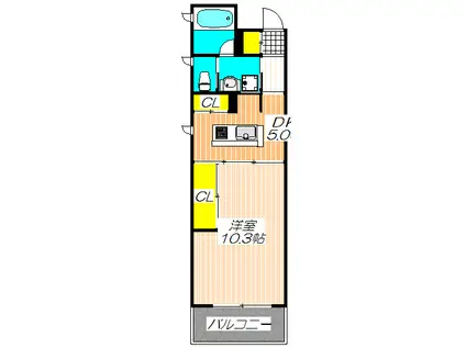 天満アパートメント(1DK/7階)の間取り写真
