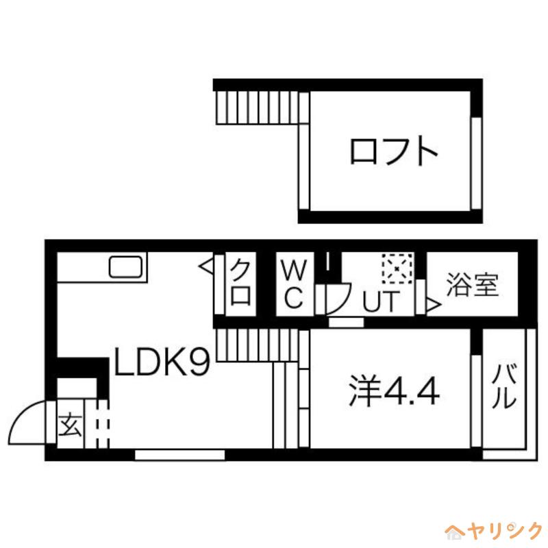 ソフィア名西(1LDK/1階)の間取り写真