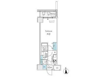 プレイズシード名駅北(1K/8階)の間取り写真