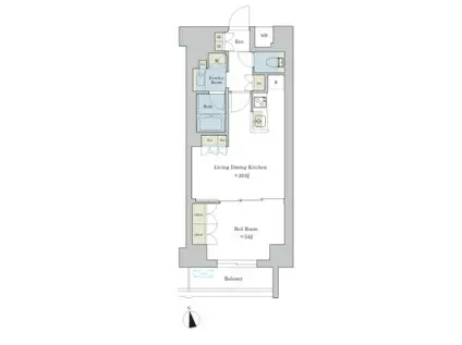 BRILLIA IST 池尻大橋(1LDK/3階)の間取り写真