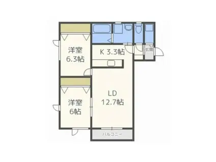 メゾンフレール(2LDK/2階)の間取り写真
