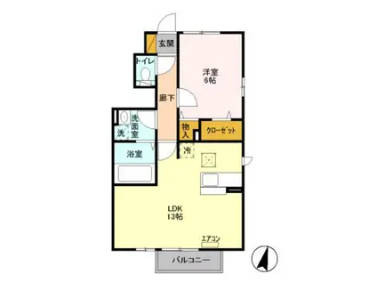 メゾンエスポワール(1LDK/1階)の間取り写真