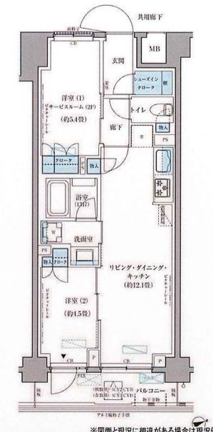 パークアクシス文京本郷(2LDK/7階)の間取り写真