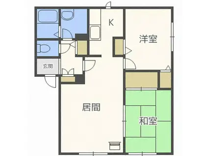 ハイツグレース(2LDK/1階)の間取り写真