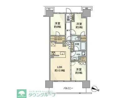SHINTO CITY G棟(3LDK/15階)の間取り写真
