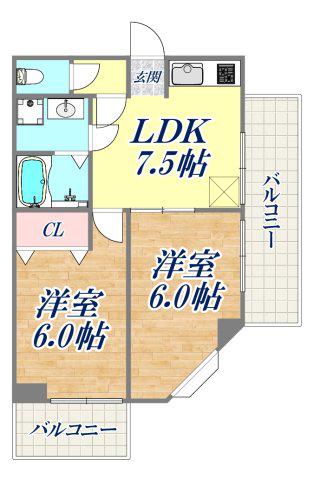 ヤマネビル(2DK/3階)の間取り写真