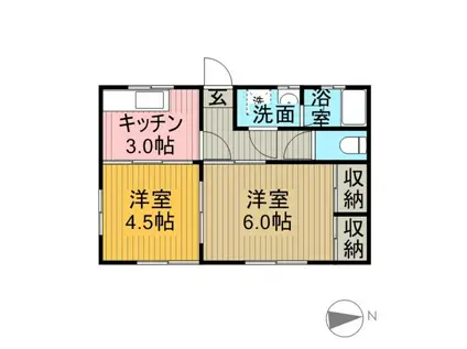 ハイツ菅原(2K/1階)の間取り写真