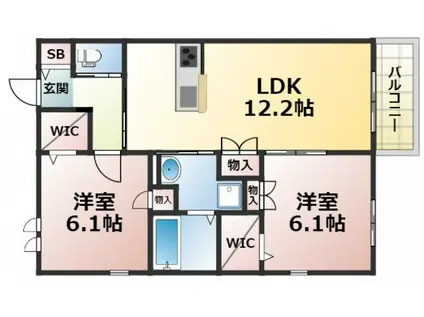 メゾンルミエール(2LDK/1階)の間取り写真