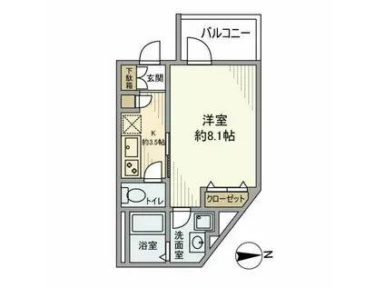 JYUMOKU尾久(1K/2階)の間取り写真