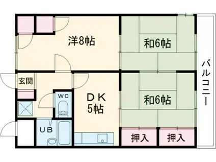 リビエール山川(3DK/2階)の間取り写真