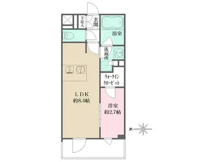 LA PERLA JIYUGAOKAII(1LDK/2階)の間取り写真