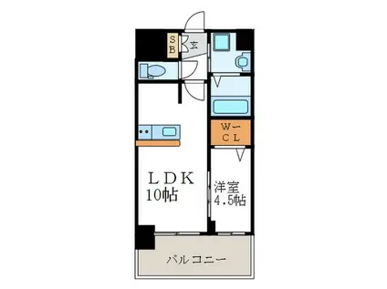 プレデコート西京極(1LDK/5階)の間取り写真