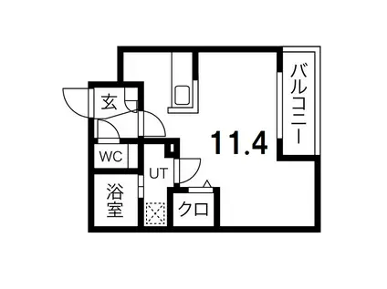 STRAHL澄川(1K/2階)の間取り写真