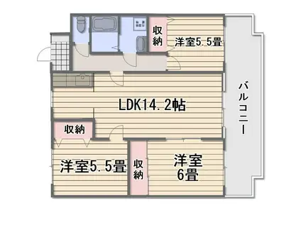 スカール青江Ⅰ(3LDK/4階)の間取り写真