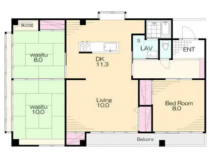越後屋ビル(3LDK/2階)の間取り写真