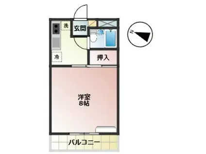 コーポ・モビリエ2号館(1K/4階)の間取り写真