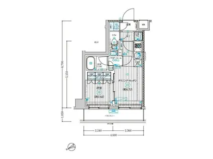 ブライズ調布飛田給(1DK/2階)の間取り写真