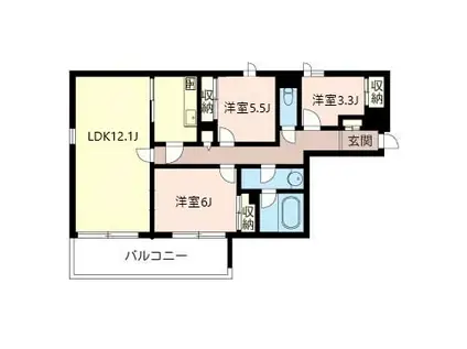 グランドメゾン多摩川(3LDK/6階)の間取り写真