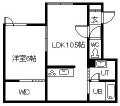 PEACE622 A棟(1LDK/1階)の間取り写真