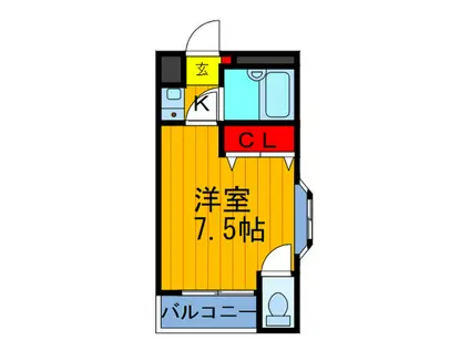 プレヂデントマンションIII(1K/1階)の間取り写真