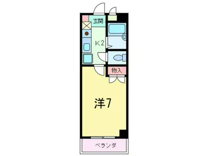 エルマール御影(1K/2階)の間取り写真