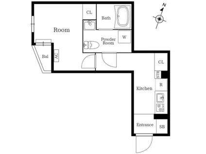プレニーズ護国寺PREMIER(1K/2階)の間取り写真